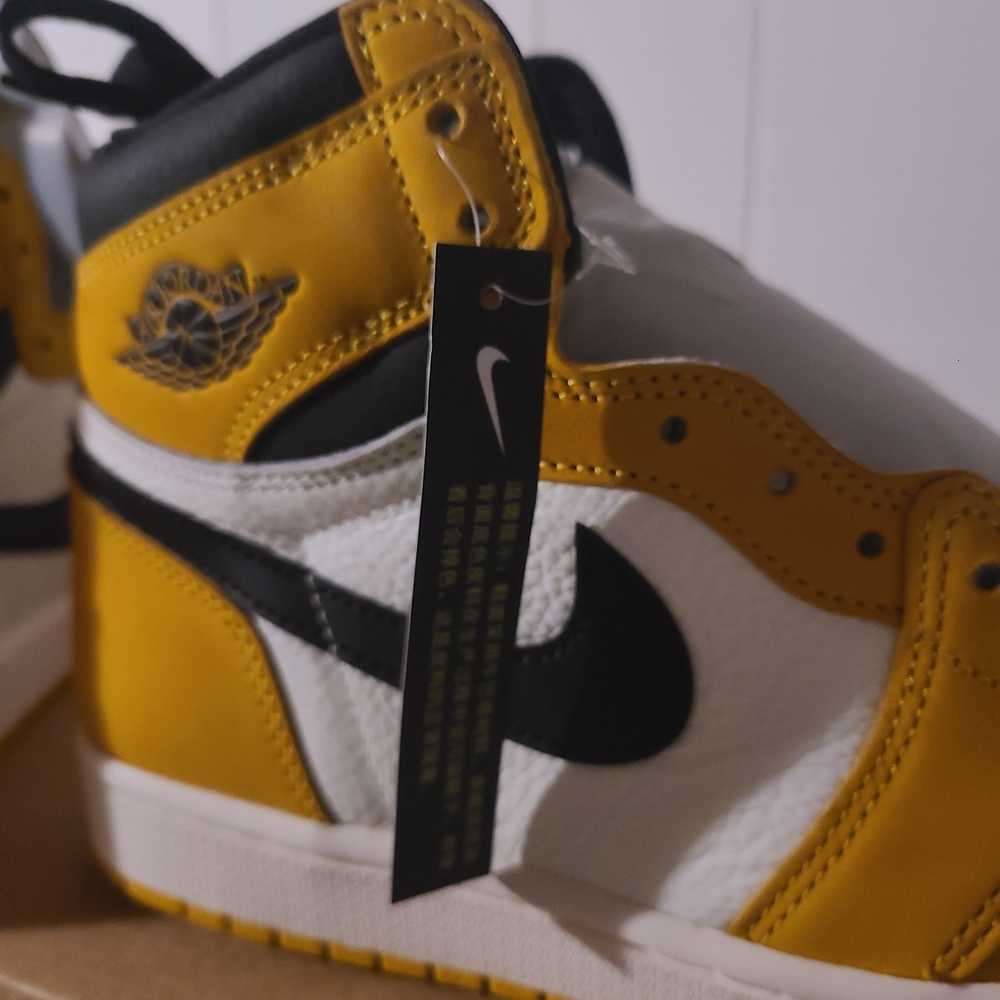 Nike Yellow and Black High-Top Sneakers